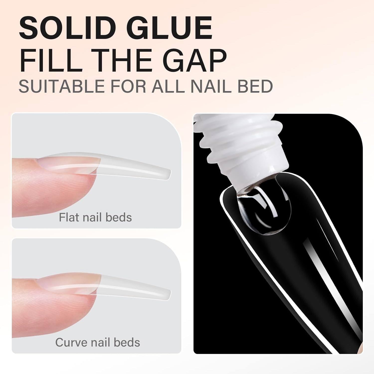 AILLSA Solid Gel Nail Glue for Nail Tips Super Strong Gel Glues Professional Fake Acrylic Soft Nails Glue U V Lamp Curing Needed - Long Lasting 15g / 0.5fl.oz
